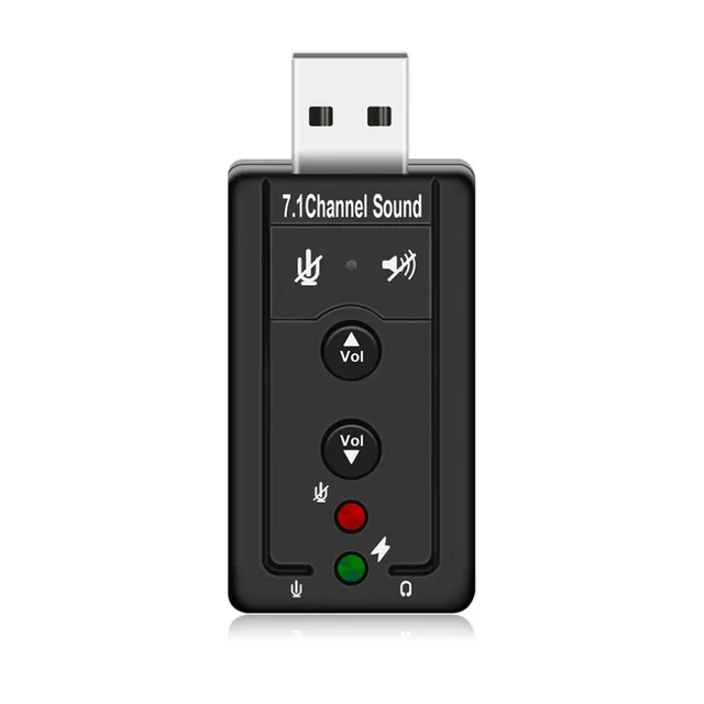 Modest USB Hubs USB 2.0 External Sound Card 7.1CH Audio Mini Adapter Button Control 3.5mm Earphone MIC Interface Computer Components