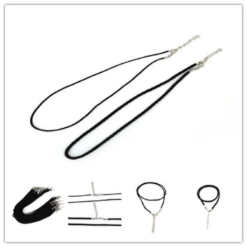 

Hot Selling 5Pcs 2/3MM Black Adjustable Twisted Braided String Pendant Necklace Cord For DIY Jewelry Making Findings
