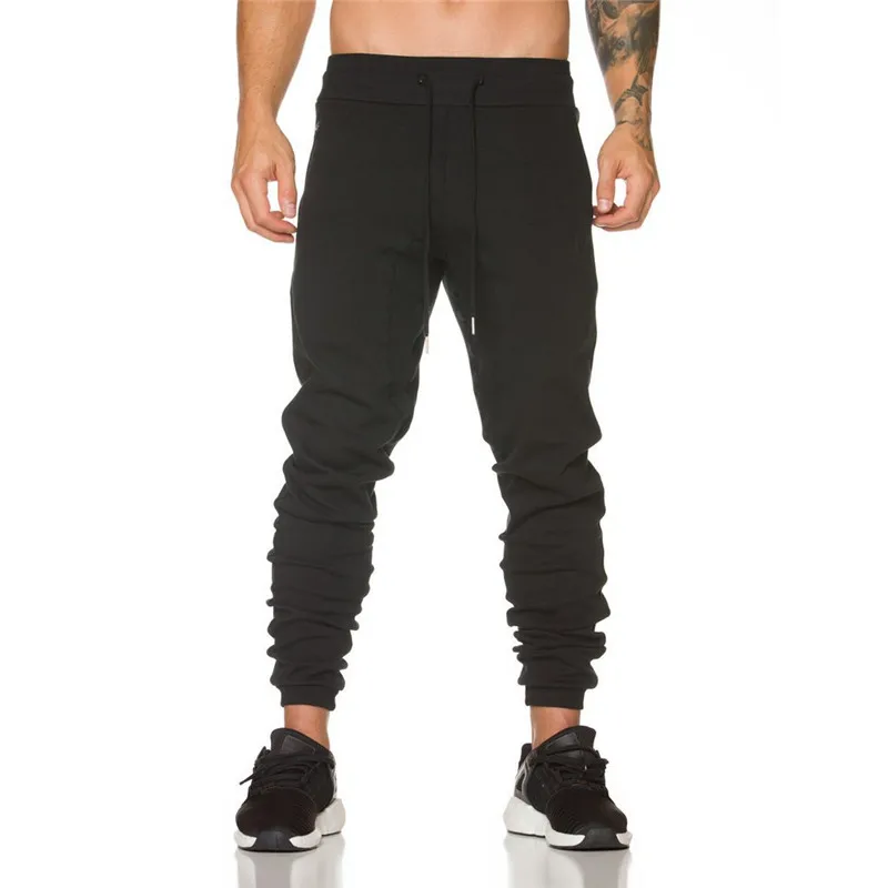 Для мужчин Jogger Штаны эластичный пояс карман на молнии Pantalon Homme длинные Штаны тренировочные брюки для мужчин джоггеры пот Штаны уличная