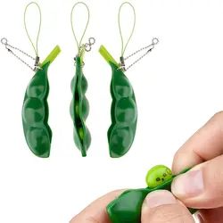 Забавные зеленые бобы мини Антистресс игрушка для взрослых детей против раздраженного Bean сжатие антистресс гаджеты телефон ремень