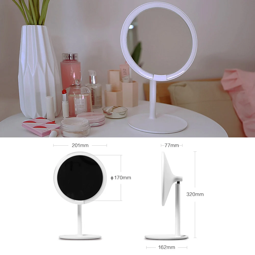 Xiaomi Mijia AMIRO HD зеркало дневной свет косметический макияж Led зеркало лампа 2000 мАч Регулируемая Прилавок 60 градусов вращающийся