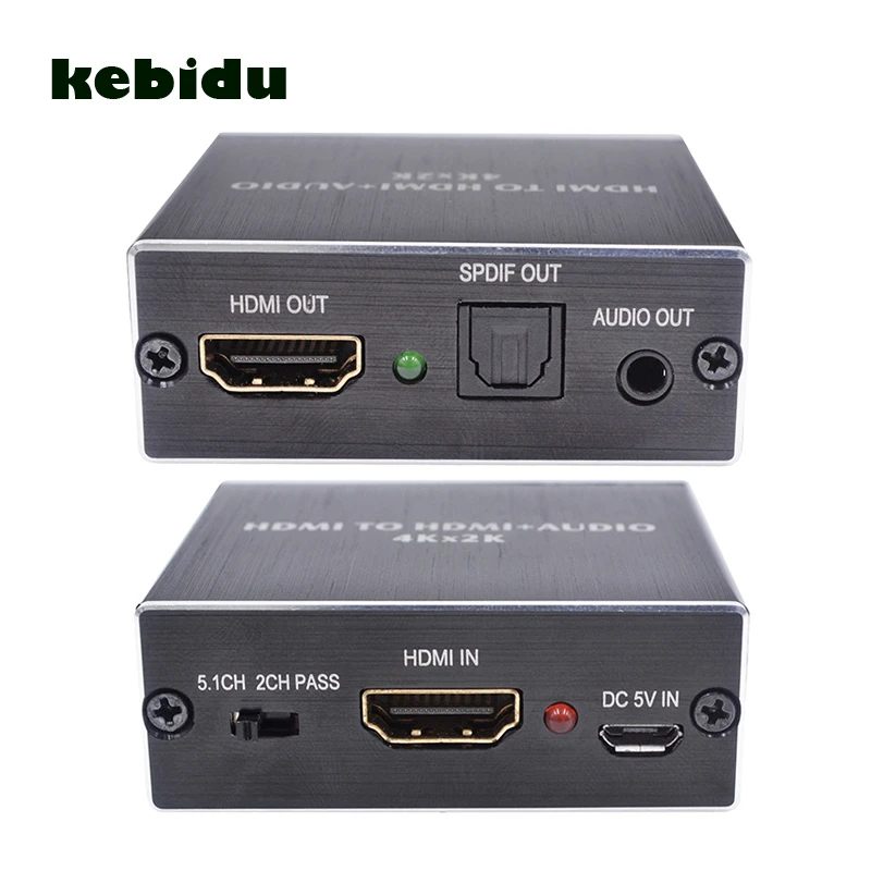 

kebidu Mini AY78 HDMI Audio Extractor HDMI to HDMI/Optical TOSLINK SPDIF/3.5mm Audio Extractor Converter Splitter Adapter