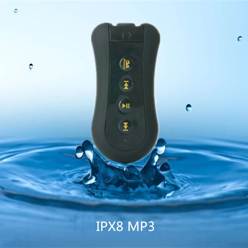 

ssdfly Mini portable ipx8 waterproof MP3 player clip stereo sports MP3 diving swimming dedicated MP3 8GB FM radio