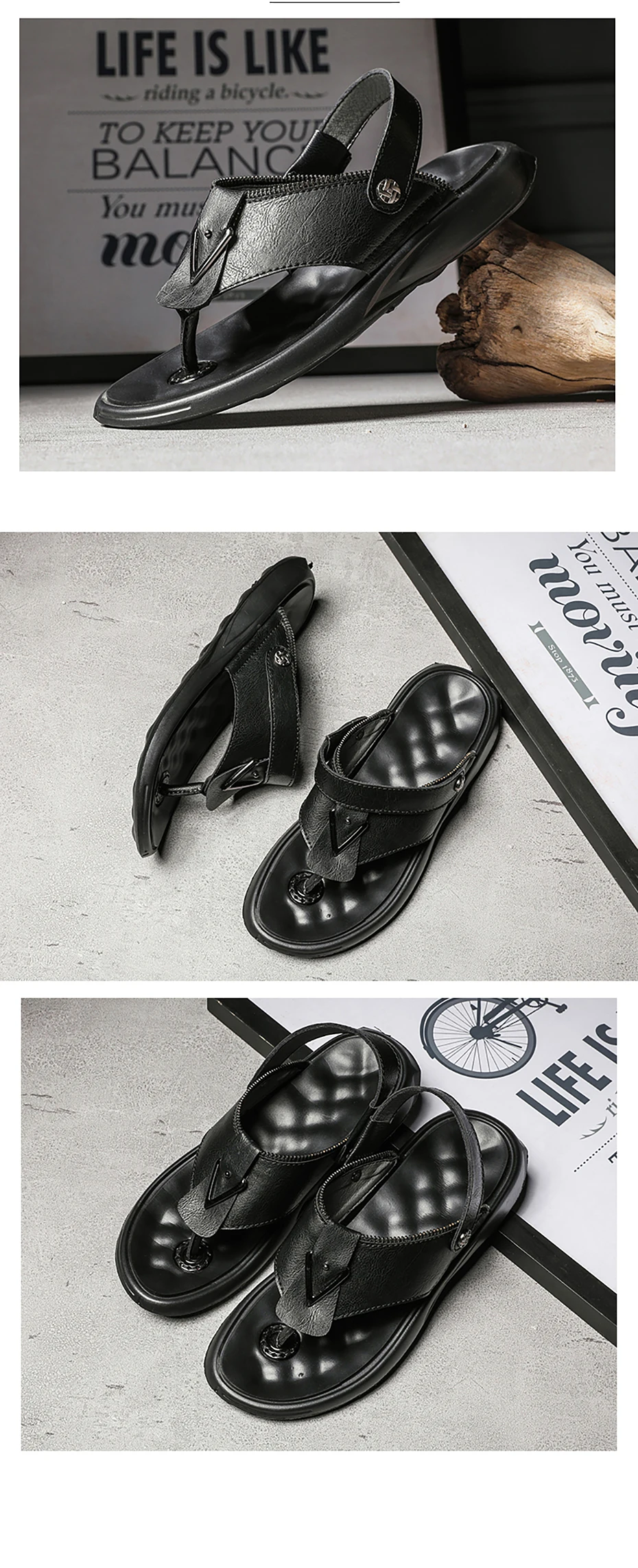Летние мужские сандалии модная кожаная пляжная обувь мужские повседневные Нескользящие удобные и мягкие шлепанцы на плоской подошве; большие размеры