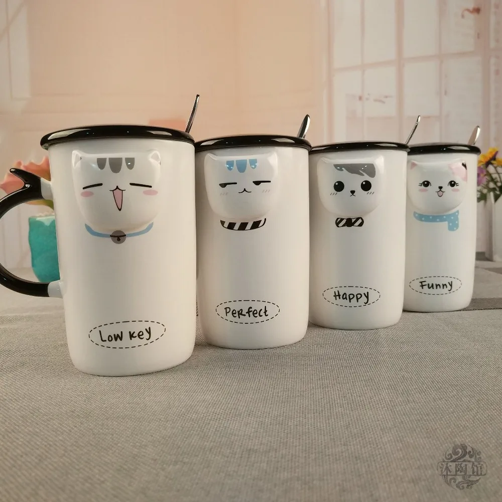 Kreatif 3D Cat Keramik Kopi Mug 400 ML Cangkir Lucu Hewan
