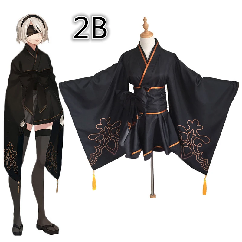 Игры НИР автоматов рисунок 2B 9 s Фанарт кимоно костюм равномерное Хэллоуин Косплэй костюм для мужчин и женщин для взрослых кимоно