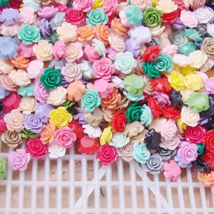 16pcs 28mm Mixed color resin flower