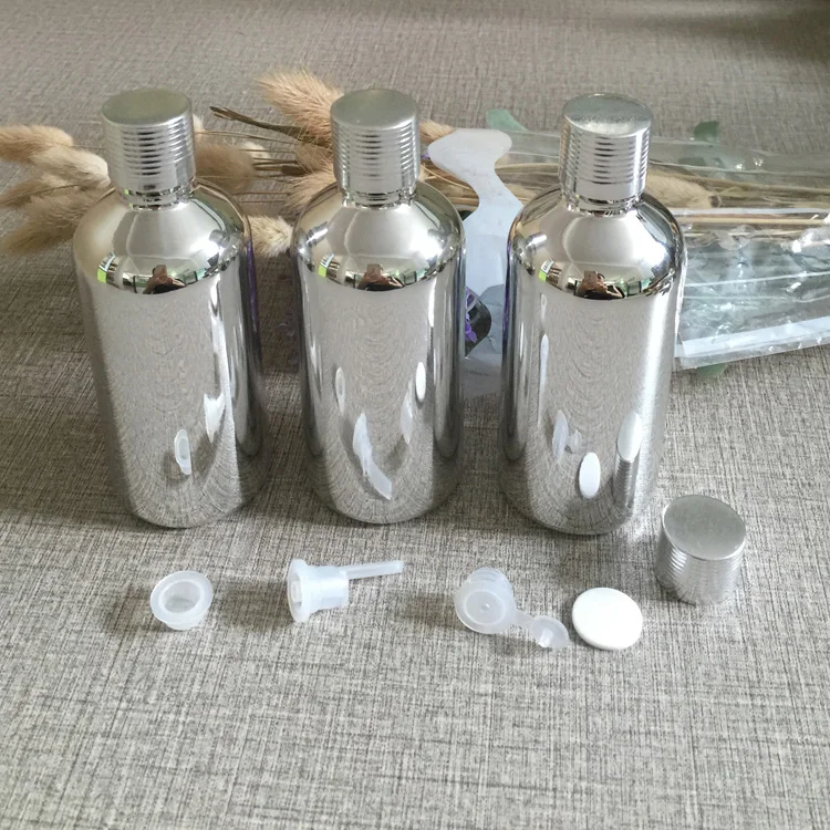 

50pieces/lot 100ml High temperature silver plated dropper bottle, empty silver 100ml glass essentical oil bottle wholesale