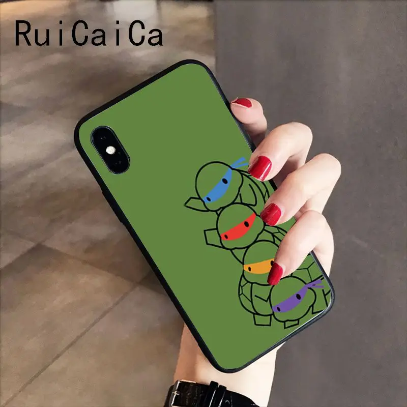 RuiCaiCa подростковый мутант ниндзя черепашки мягкий черный чехол для телефона iPhone 5 5Sx 6 7 7plus 8 8Plus X XS MAX XR 10 Чехол - Цвет: A13