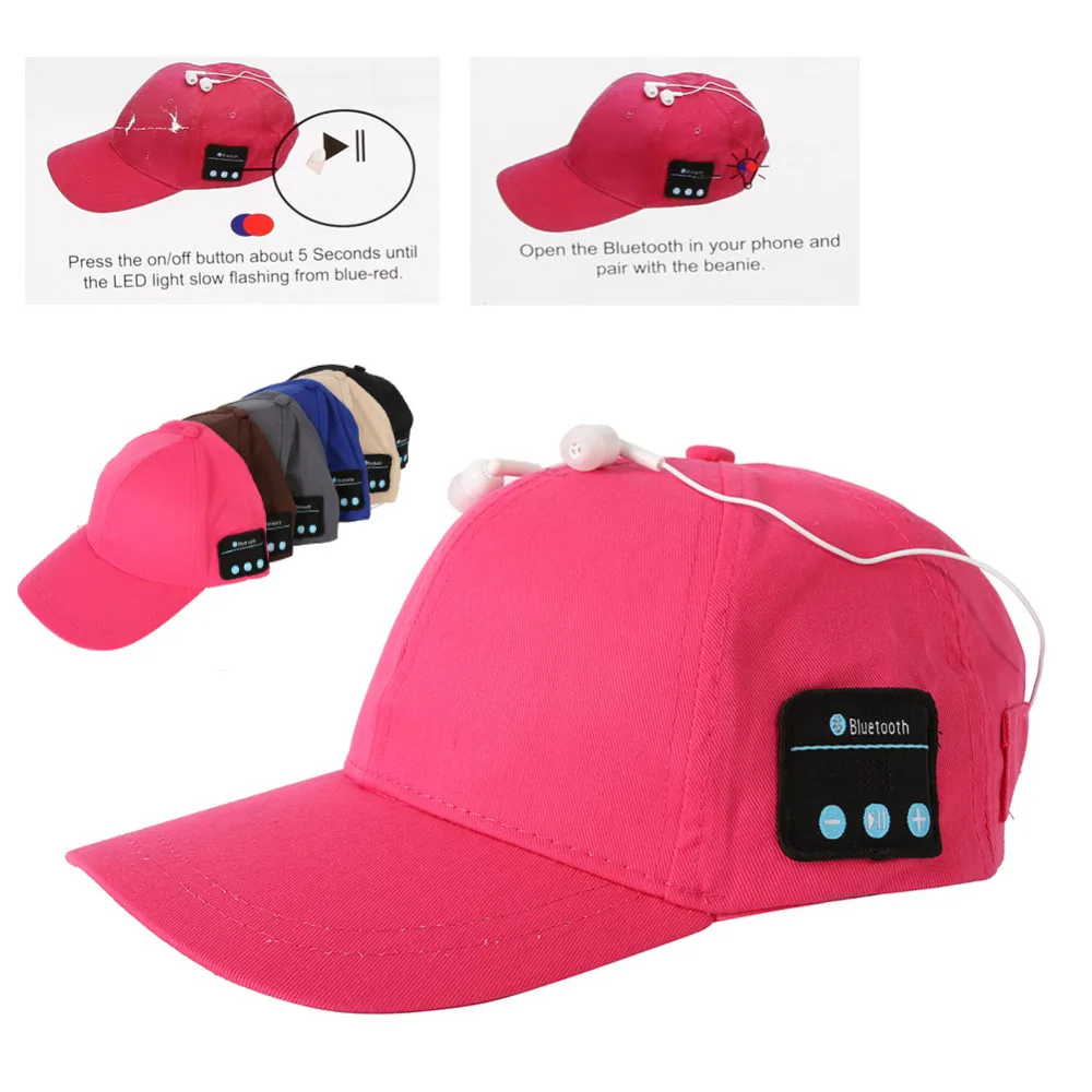 50 шт. Беспроводная bluetooth-шляпа, музыкальный приемник для iphone, бейсболка, шапка Мужская Женская весенне-летняя повседневная хлопковая шляпа