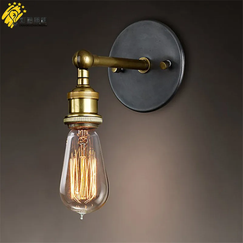 

iron art, simple corridor, balcony, corridor light, imitation bronze lamp holder, American country industrial wall lamp
