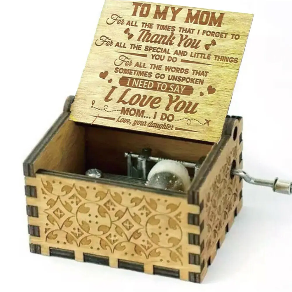 

Music Box Daughter To Mom Thank You I Love You Engraved Music Box Vintage Gift Decoration Best gift for your mother H99F