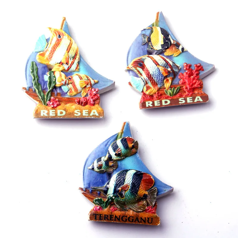 

Red Sea Terengganu FIsh Series Resin Fridge Magnet Kitchen Refrigerator Magnets Magnet Sticker Craft Kids Gifts Home Decor