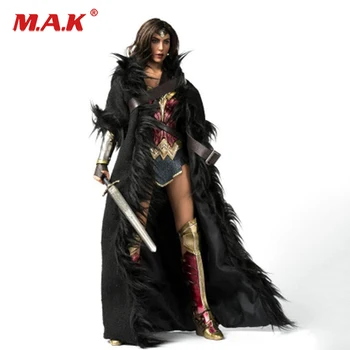 

1/6 scale female clothes black wonder woman cloak long coat fit for 12" woman action figure body toys
