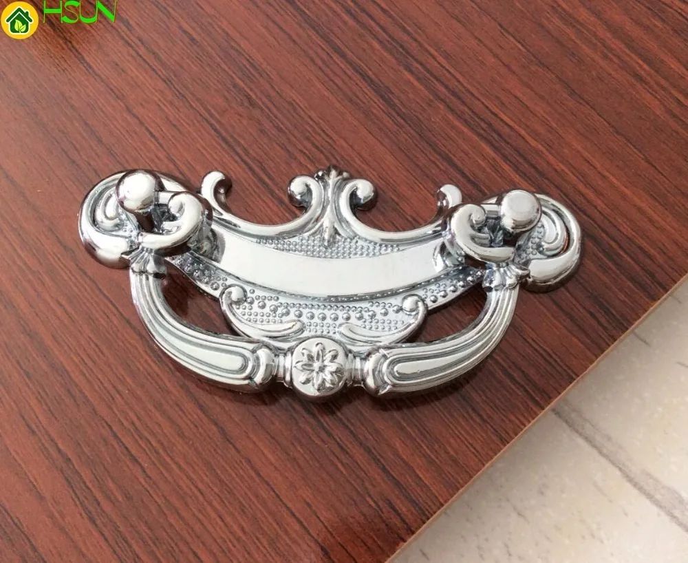 

Silver Chrome Drop Pull Drawer Dresser Handles / Cottage Klichen Cabinet Pulls Handles Knobs Furniture Hardware 64mm