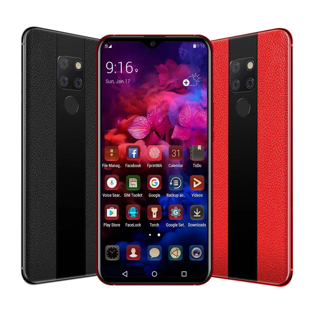 Роскошный смартфон 6 3 дюймов капли воды экран android мобильный телефон отпечаток