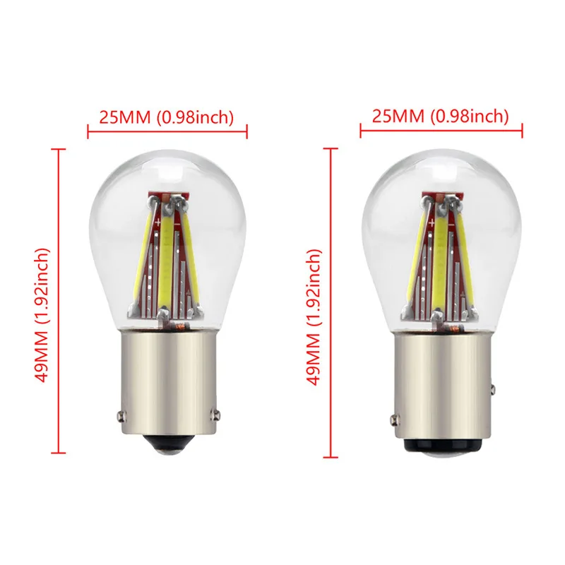 1156 BA15S 1157 BAY15D BAU15S автомобиль 4 COB светодиодный нити светильник лампы сигнала поворота Хвост парковки обратный свет лампы 12V светодиодный постоянного тока