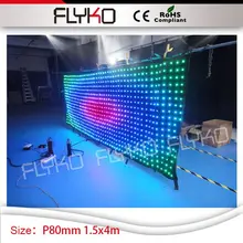 1.5 м Высокое* 4 м ширина бар палатка DJ фон led гибкая занавес видео высокой четкости P8cm