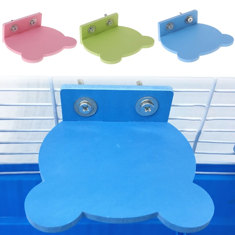 

Hamster Platform Perch Pet Parrot Stand Rack Toys Squirrel Cat Shaped Plate Cage