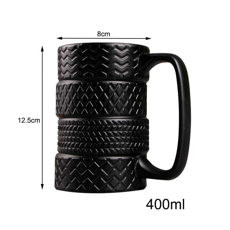 Waliicorners 400ml Creative black tire mug, large capacity ceramic cup exotic puer tea mug Waliicorners Coffee mugs Tea Cups 7 01