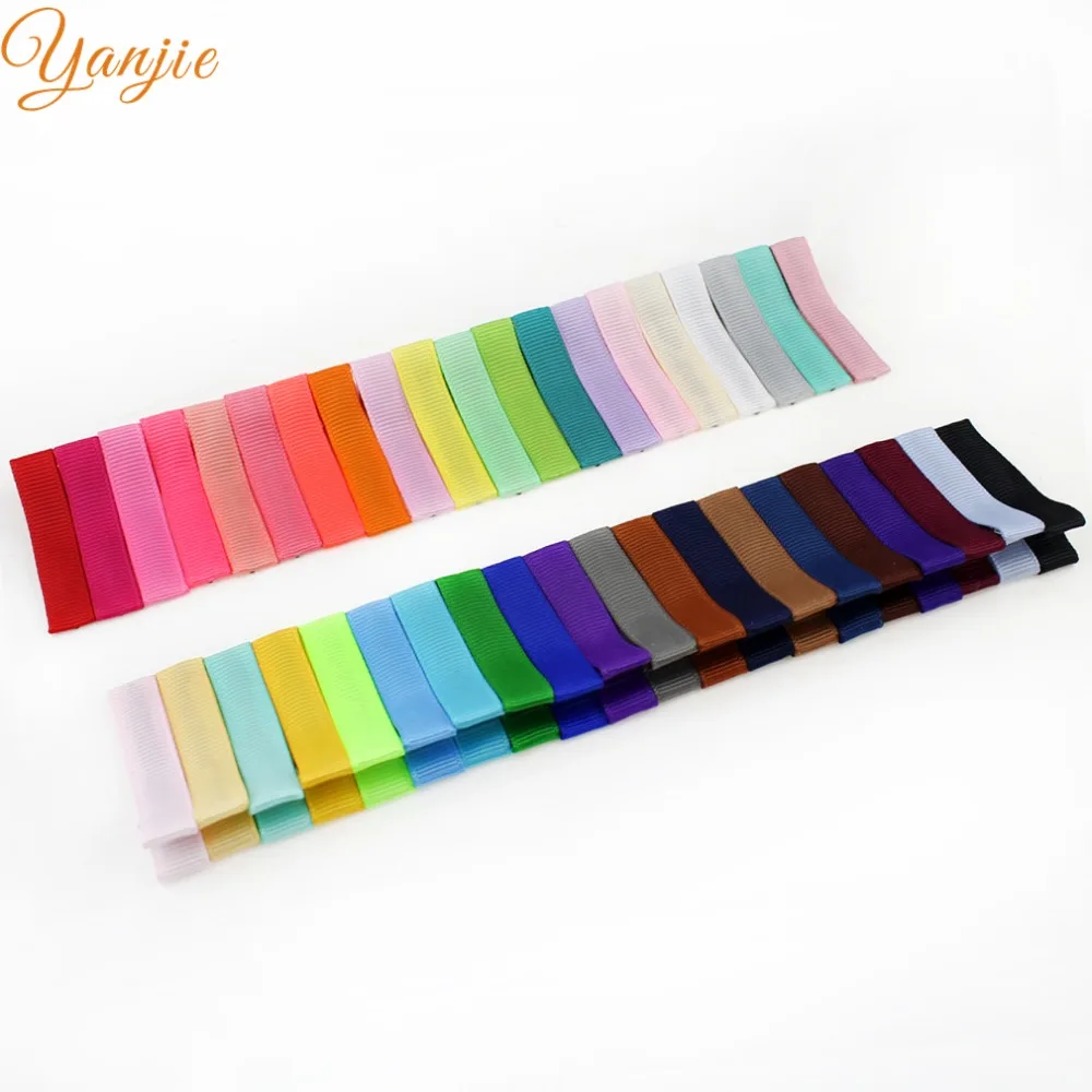 

200pcs/lot Hot-sale 45mm Kids Girl Ribbon Lined Hair Clips Barrette Ribbon Alligator Clip Lined Hair Pin 2017 Headwear