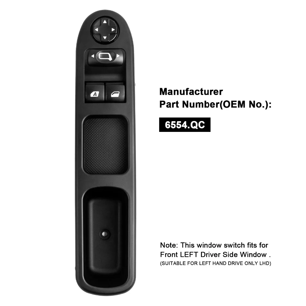 Переключатель Стеклоподъемника YAOPEI 6554.ER/ 6554.KT/ 6554.QC для Peugeot * 207 307 307CC 307SW 6554KT 6554QC