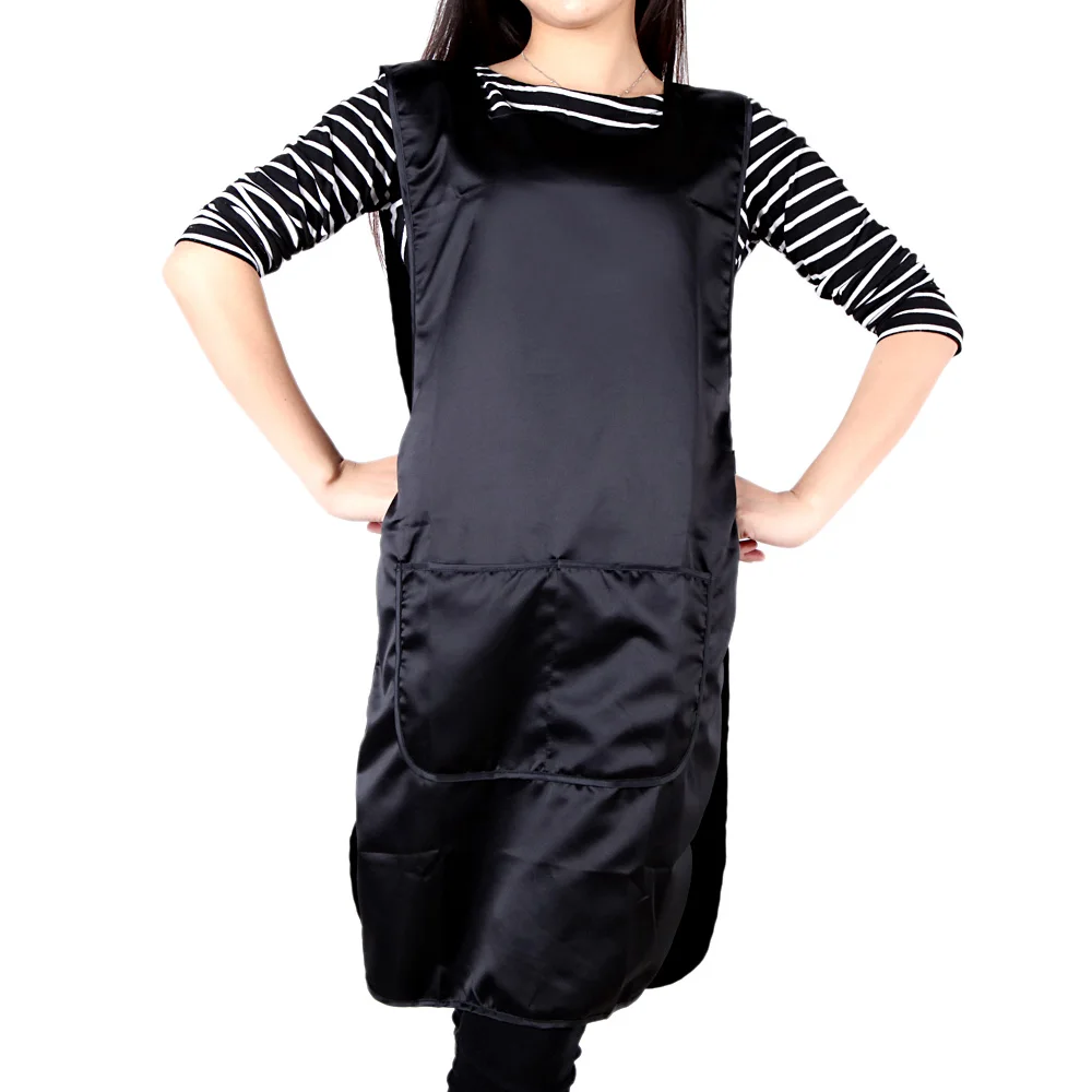 Hairdressing Cape Gown for Kitchen and Garden Black Double Faced Apron Barber Work Salon Hair Cutting Tool Cloth | Красота и здоровье