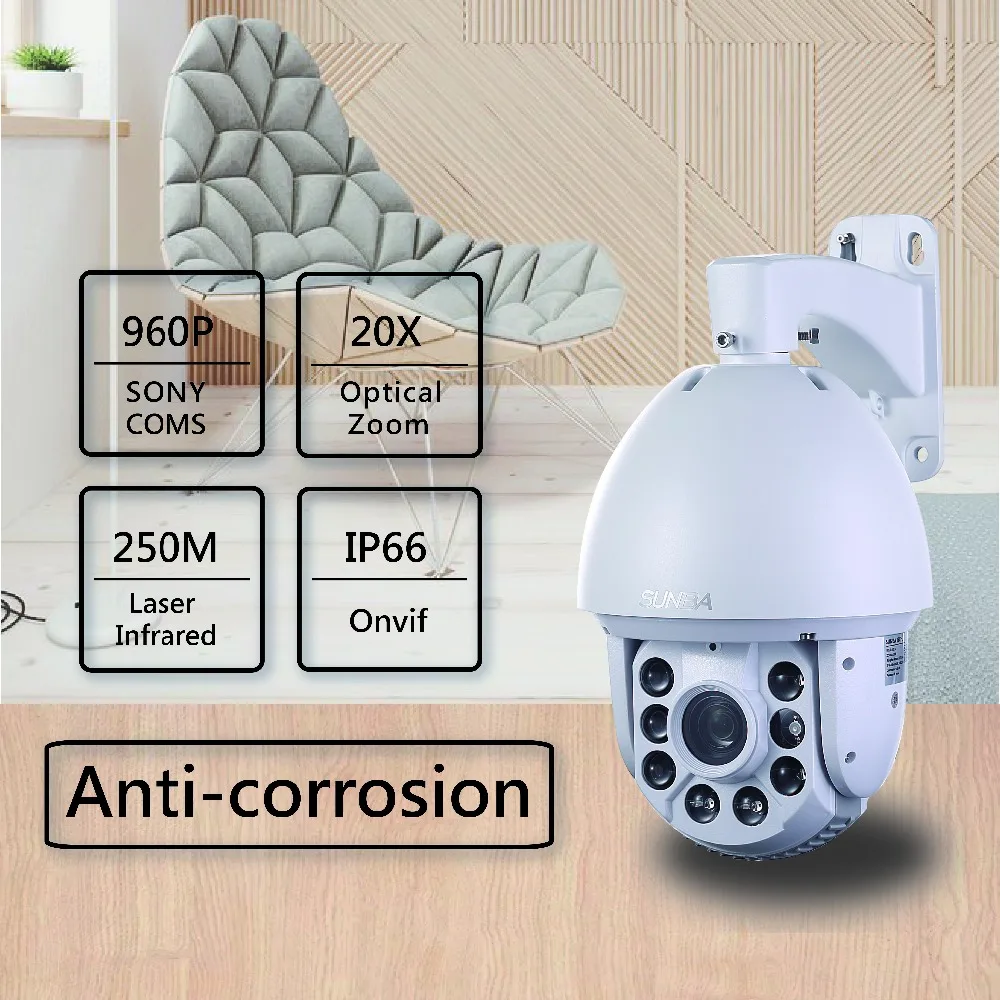 SUNBA1.3MP 960 P HD 20 Оптический Зум sony CMOS Открытый 250 м лазерной IR-CUT ночное видение IP PTZ Высокое скорость купол Onvif безопасности камера