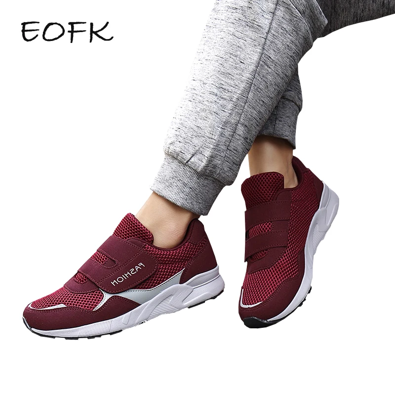 

EOFK Women Sneakers Shoes Woman Autumn Patchwork Women's Casual Sneakers Hoop& Loop Fashion Solid Ladies Shoes Female Flat Shoe