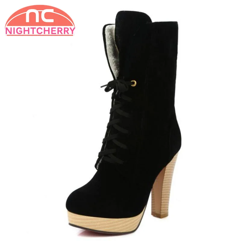 mid calf lace up boots with heel