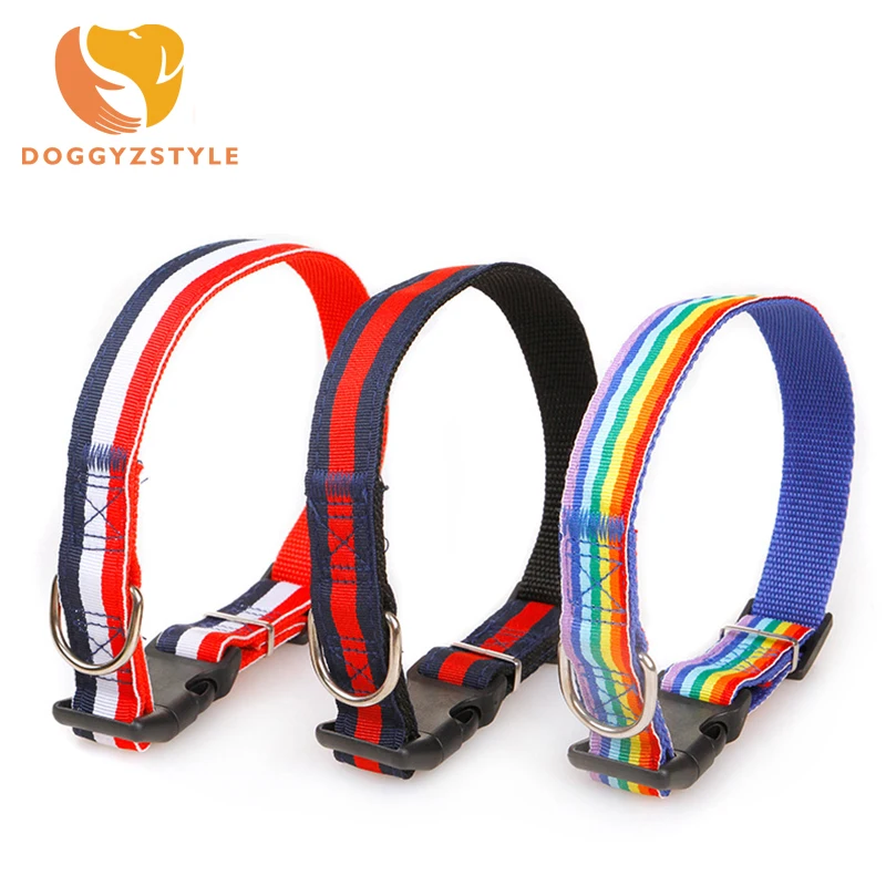 

Pet Dog Collars Colorful Rainbow Style Nylon Collar Fashion Cute Cat Chihuahua Use Adjustable Pets Supplies DOGGYZSTYLE