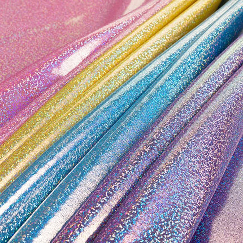 

laser stage fabric Colorful laser bronzing fabrics wedding decoration soft doll fabrics 50cm*150cm handicraft fabrics