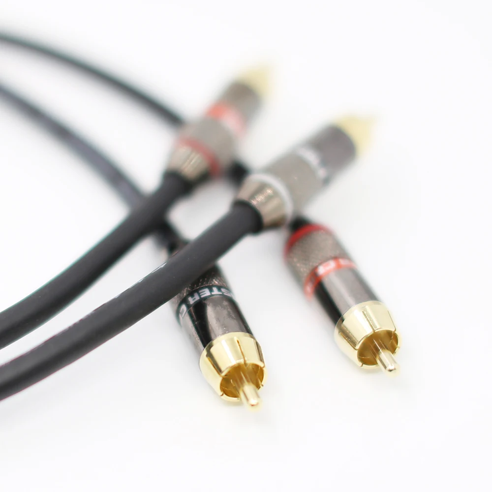 1 пара Hifi OFC A53 RCA кабель для соединения с 24 каратным позолоченным штекером HI End