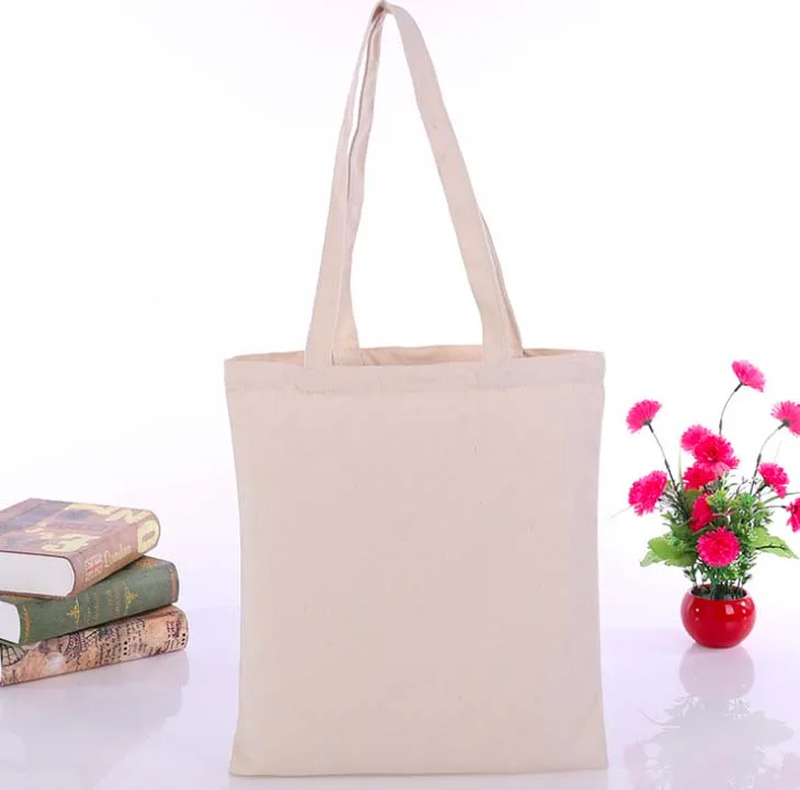 

5pcs Sample Bag No logo Tote Bag Cotton Women Shopping Bag Casual Plain Nature Cotton Canvas Shoulder Bags No Zipper