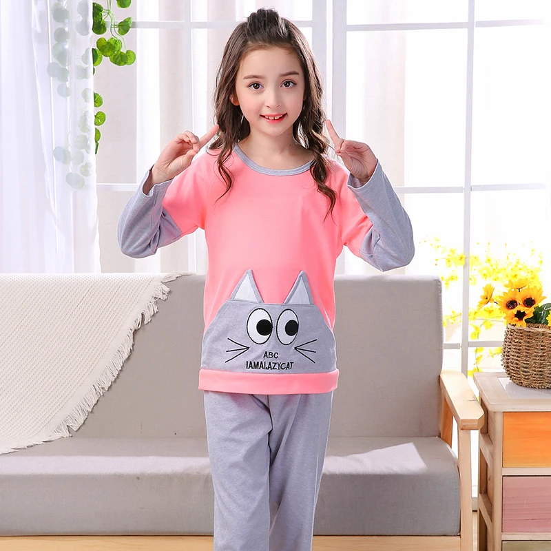 

Autumn Winter Children Pajamas Long Sleeve Cartoon Kids Full Cotton Girl Clothes Suit Lovely Children's Pyjamas Girl Home Cloth