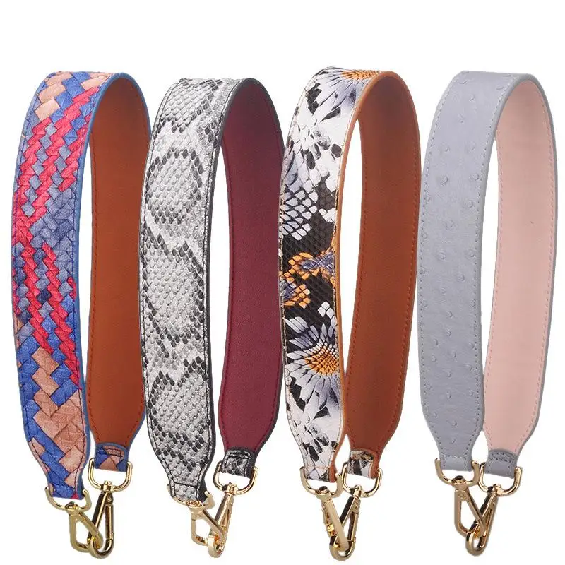 Women Colorful Bag Strap PU Leather Handles For Bags Accessories Wide Bag Strap 64 CM Handle ...