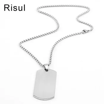 

100% Stainless Steel Blank Dogtags For Men Soldier Military Pendants & Necklaces High Polished Wholesale 10pcs