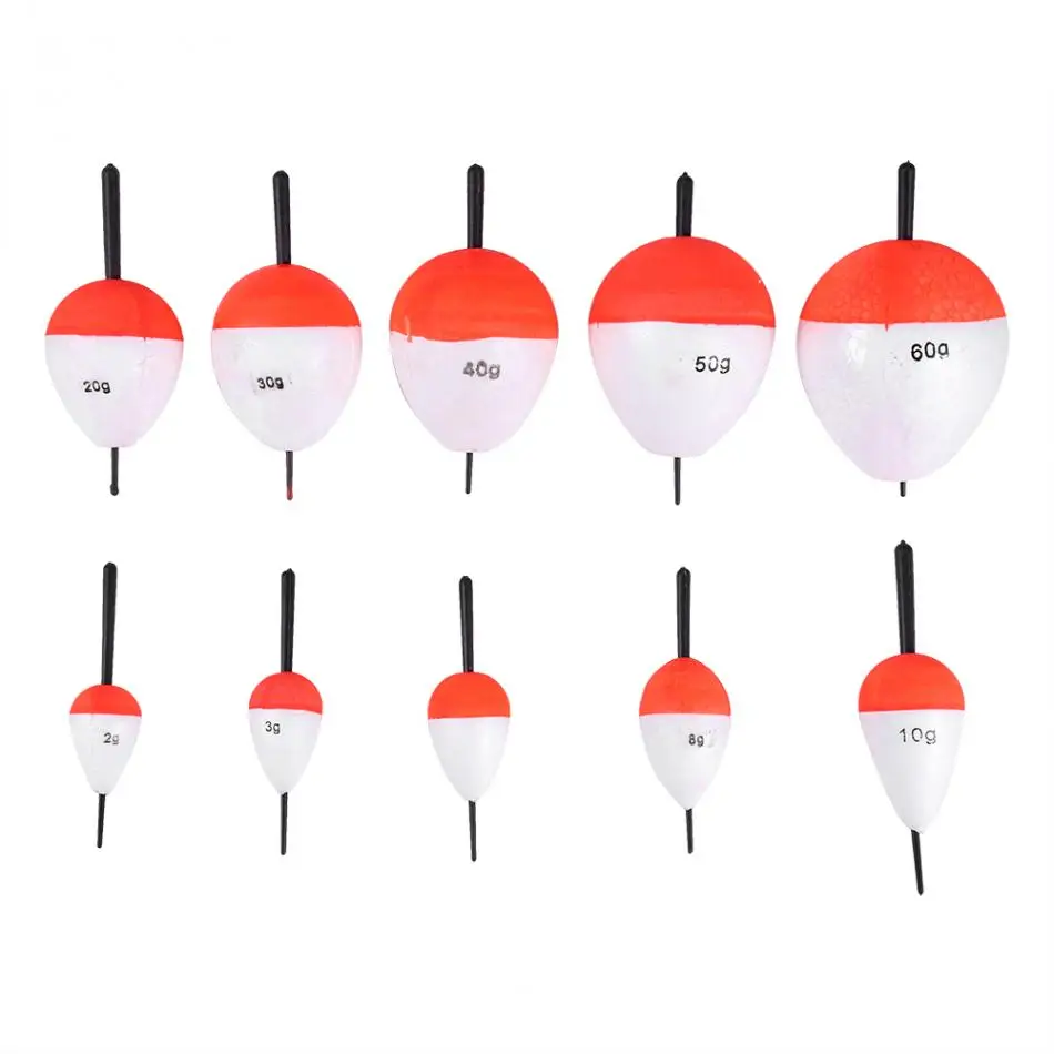 10PCS 2g 60g Fishing Floats With Sticks Float Oval Saltwater Fresh
