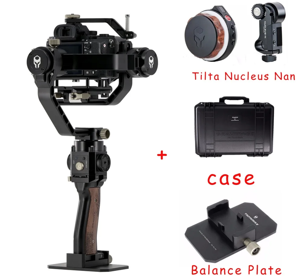 GH5 ручной Оригинальная для G2X 5D3 CANON SONY 3-осевому гидростабилизатору Tilta MAX Tilta беззеркальных цифровых зеркальных фотокамер тяжести Системы стабилизатор DSLR компактный - Цвет: w case plate focus k