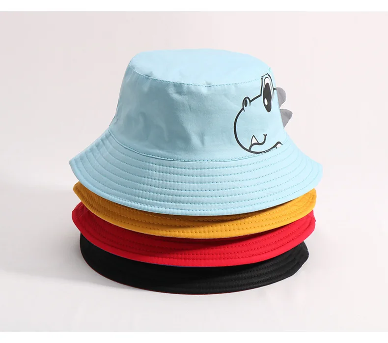 Dinosaur Baby Hat Cotton Double-sided Bucket Hat Baby Spring Autumn Cap Kids Hats Toddler Baby Accessories 1PC