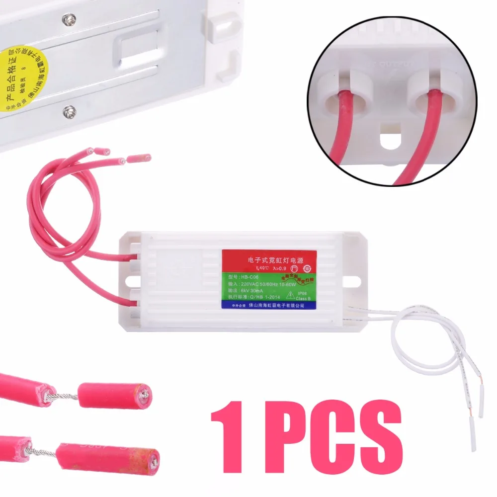 

1pc Waterproof HB-CO6 Neon Electronic Transformer Neon Power Supply Rectifier 6KV 10-60W 30mA