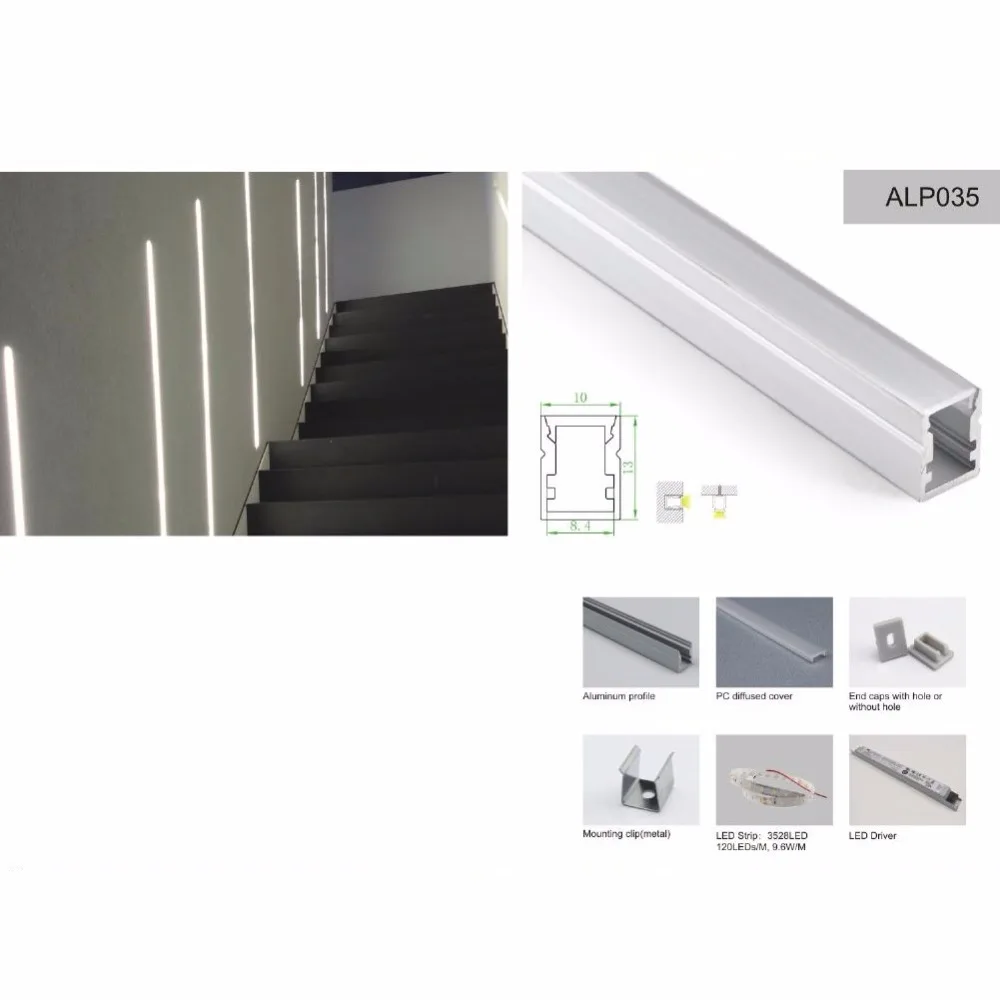 

10sets/lot 2000mm Wall mounted White finished Aluminum LED profiles with Opal diffuser Light from Up/ down direction ALP050