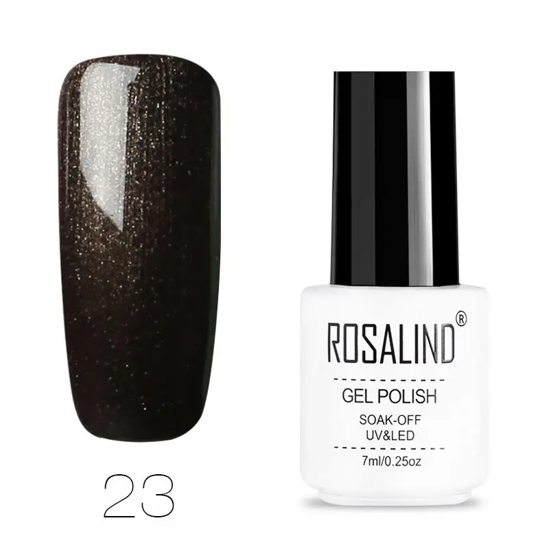 Гель ROSALIND 1 Гель-лак для ногтей 7 мл белая бутылка для дизайна ногтей чистые цвета стойкий Гель-лак для ногтей Лаки отмачиваются маникюр - Цвет: 23