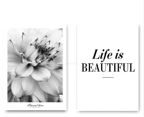 painting canva nordic minimalist inspirational decorative quote poster flower