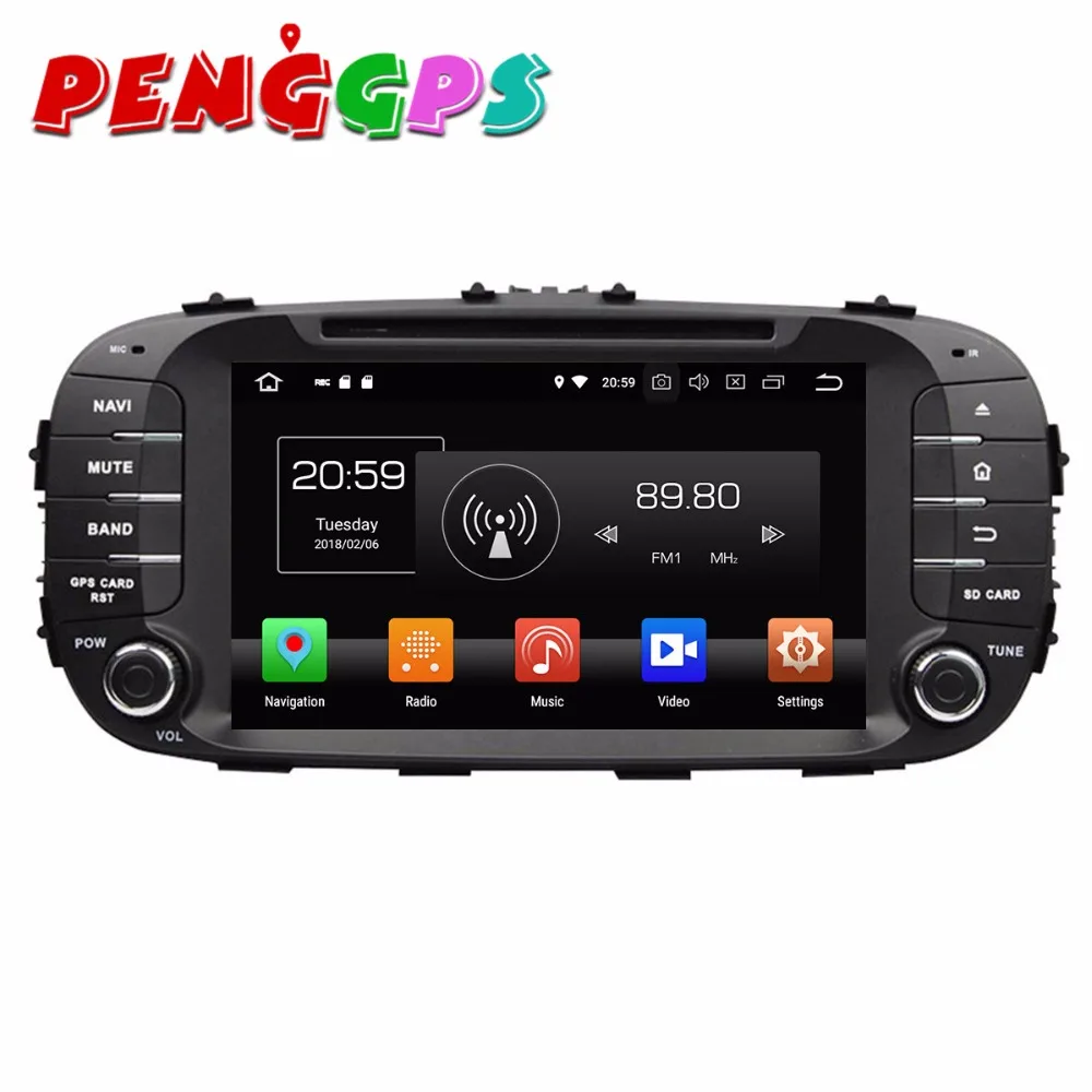 Discount Android 8.0 7.1 Car DVD Player GPS Navigation Headunit for Kia SOUL 2014 2015 2016 2017 Car Stereo Auto Multimedia Satnav Video 4