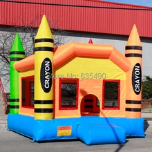 PVC4x3.7m tarpaulin inflatable bouncers with slide for kids and baby