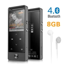 MP3 плеер с Bluetooth BINGJIE 8 ГБ портативный музыкальный плеер с fm-радио с наушниками, сенсорная кнопка HiFi Lossless металлический корпус