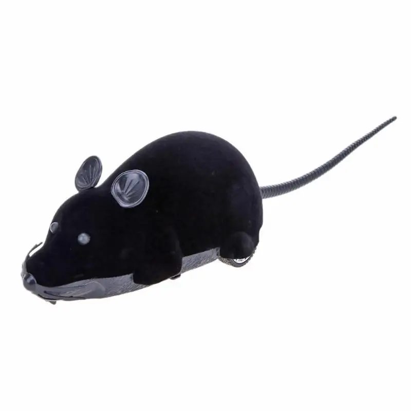 Мышь игрушки беспроводной RC мышки для котов игрушки пульт дистанционного управления ложная мышь Новинка RC кошка забавная игра мышь игрушки для кошек - Цвет: Black black ear