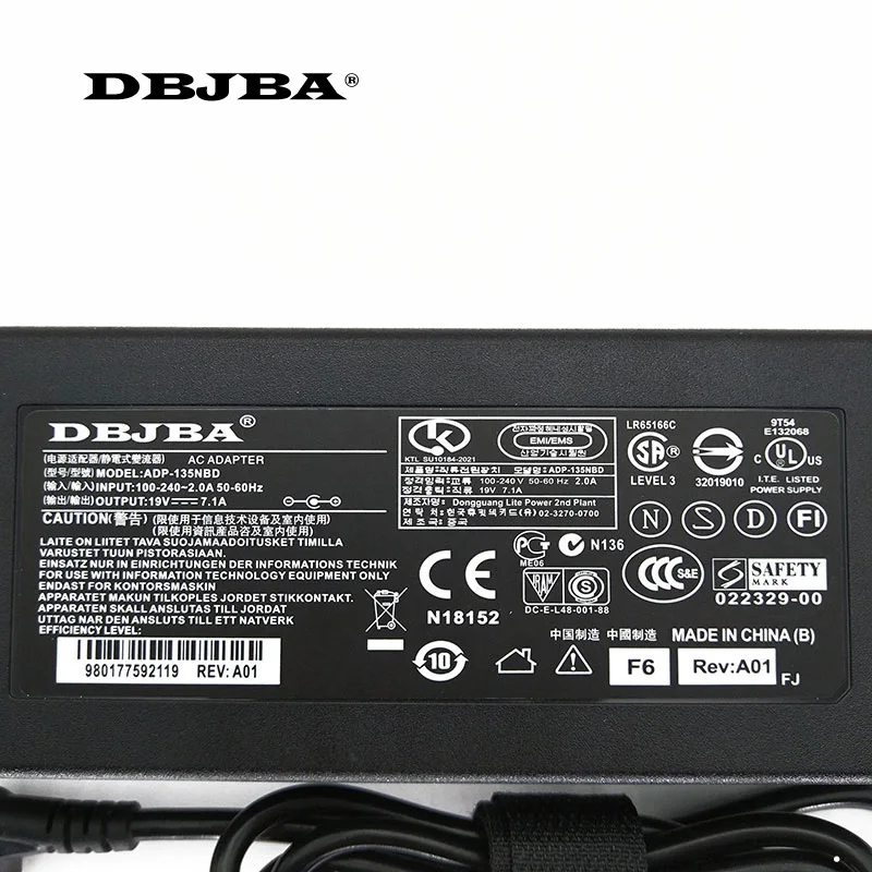 19V 7.1A 135W адаптер переменного тока для ноутбука Acer Travelmate 2000 2100 2201 2200 2700 4051 4052