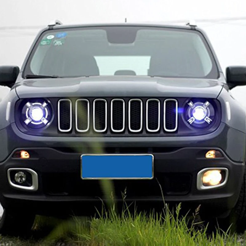 Пара фар для Jeep Renegade 2015 2017 HID с ксеноновым проектором DRL фары H4 фары|Фара авто в